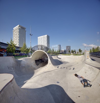 De bmx- en skatebowl in Park Spoor Noord © AG VESPA - Bart Gosselin